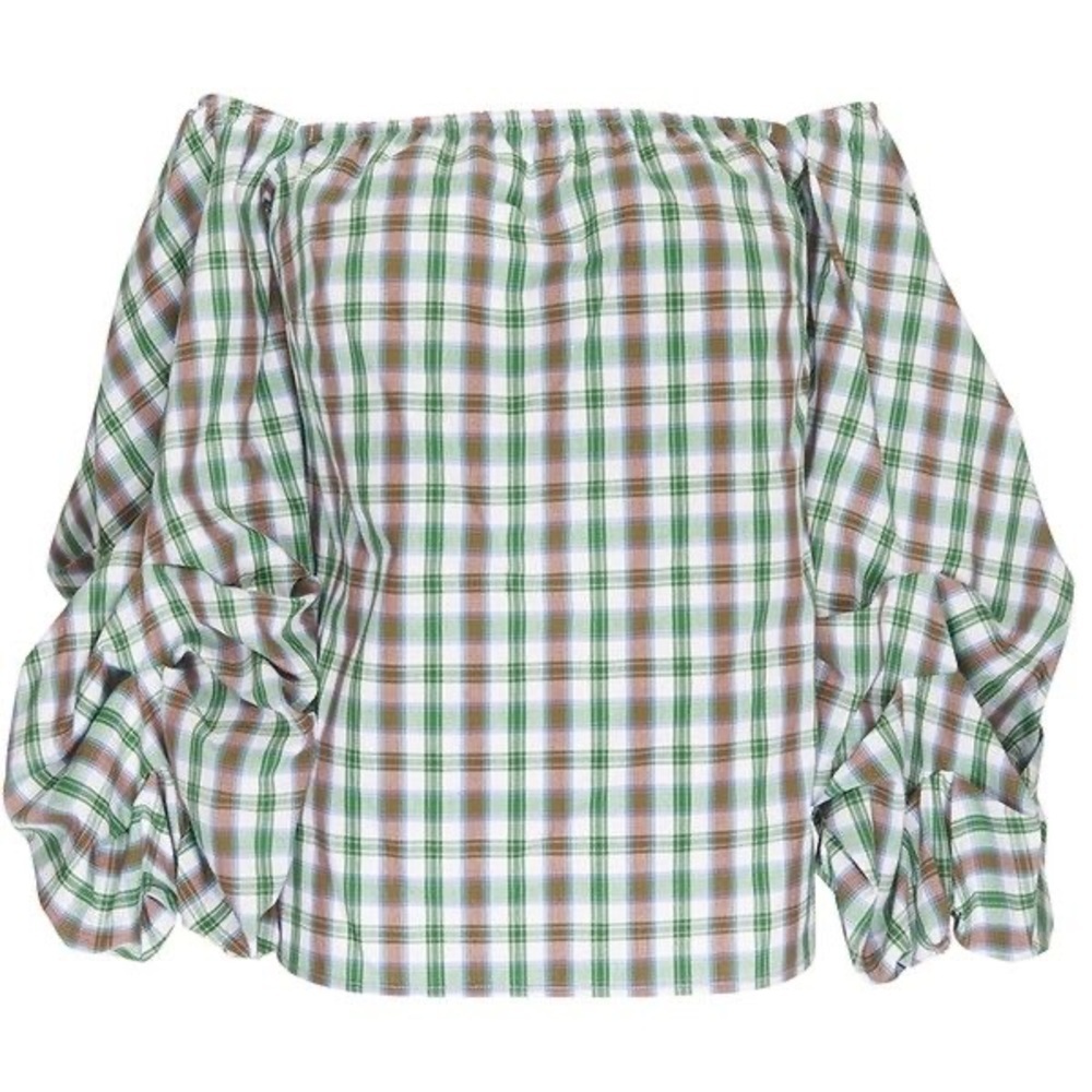 Kirna Zabete Woman’s Plaid Ruffle Top Size S